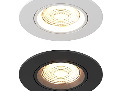 White and Black Recessed Downlight Spotlights with Modern Design and Bright Lighting 3d model
