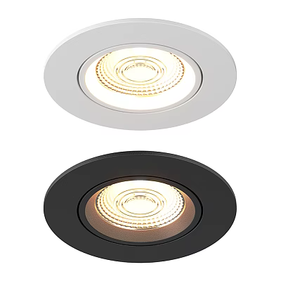 White and Black Recessed Downlight Spotlights with Modern Design and Bright Lighting 3d model