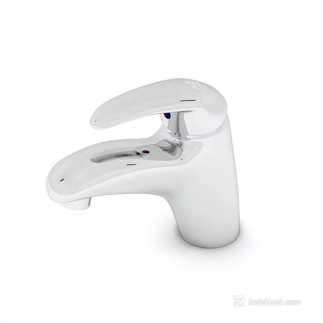 Modern White Sensor-Activated Faucet With Sleek Design And Automatic Operation 3d model 