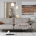 Modern double sofa multiplayer sofa 3d model