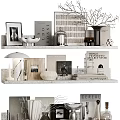 Decorative Ornament Set With Marble Accessories Books Photo Frames Vases And Candle Holders