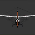 Vintage Biplane Passenger Plane Featuring Black White Stripes Red Stars And Propeller