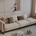 Modern three-seat sofa 3d model