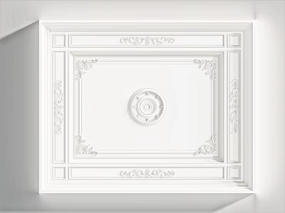 Ceiling carved lamp panel 3d model
