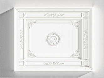 Ceiling carved lamp panel 3d model