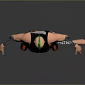3D Character With Green Mohawk Black Vest Orange Accents Arm Guards Dark Pants Orange Boots