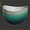 Oxo Stackable Dinnerware Set Featuring White to Green Gradient Bowls Design