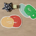 Colorful Shaped Rugs With Smiley Face And Love A Nice Day Text For Home Decor