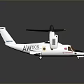 White Small Aircraft Model With Dual Propellers And Cockpit Design