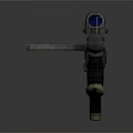 Futuristic Sci Fi Gun With Scope Barrel Tactical Grip And Metallic Finish
