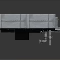Industrial Equipment with Pipes Valves Metal Frame and Green Base Platform