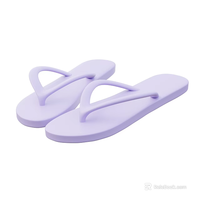 Purple Flip Flops For Women Men Comfortable Summer Beach Casual Shoes 3d model 