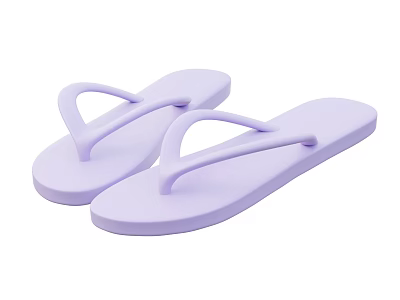 Purple Flip Flops For Women Men Comfortable Summer Beach Casual Shoes 3d model