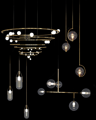 Modern chandelier combination 3d model