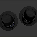 Professional Black Microphones With Colorful Indicator Lights And Stable Base