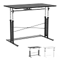 Adjustable Height Office Desk And Chair Set With Metal Frame And Multiple Desktop Colors