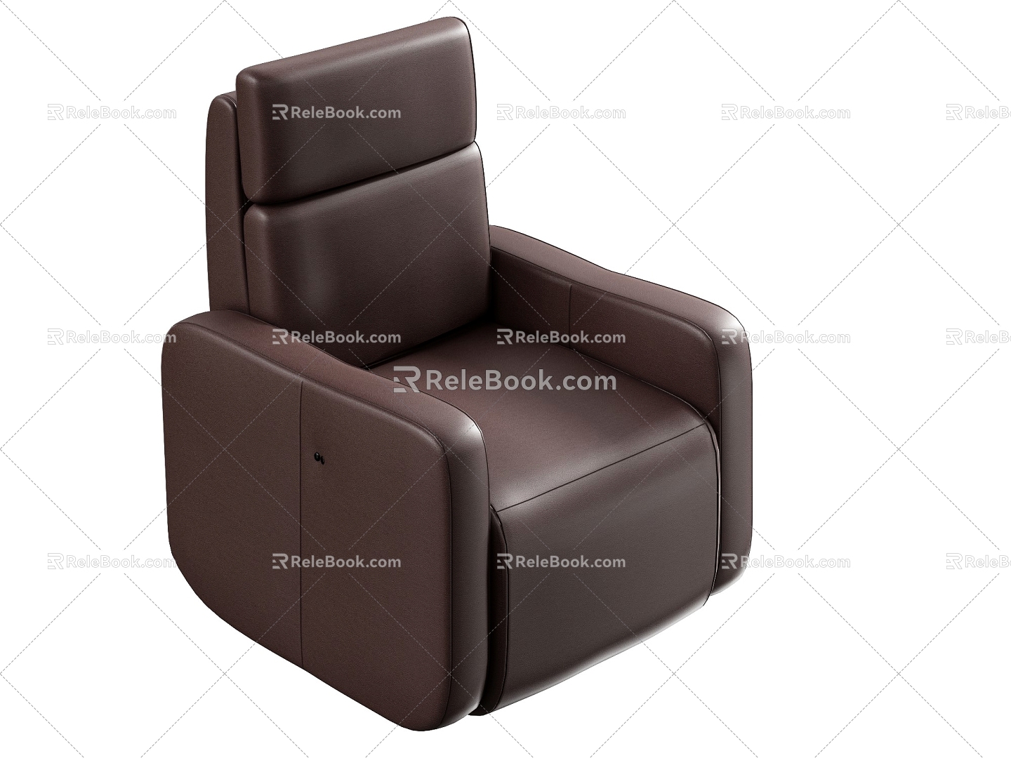 Single Sofa Leather Sofa 3d model