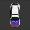 White Police SUV Vehicle With Blue Red Stripes And Badge Design