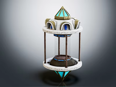 Medical Device With Metal Frame Transparent Glass Blue Accents And Multi Layer Structure 3d model