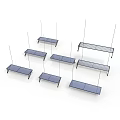 Multiple Modern Hanging Metal Shelves For Home Storage And Display Furniture
