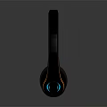 Modern Over Ear Headphones Featuring Black Body And Yellow Accent Stripes Design