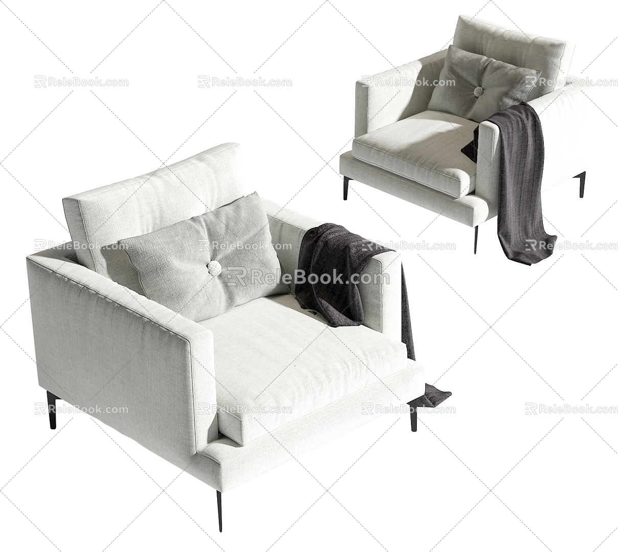 Saba Italia single sofa 3d model