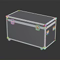 Durable Equipment Storage Case with Silver Frame Black Body Blue Lid Lockable Design for Transport
