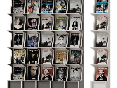 Magazine Collection On Shelves With Empire Issues And Various Covers 3d model
