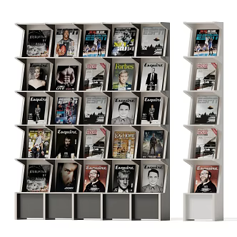 Modern Bookshelf Magazine 3d model