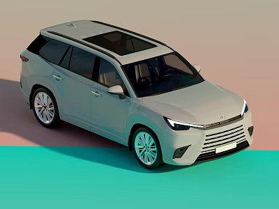Sleek Modern Silver SUV With Exterior Design Sunroof And Alloy Wheels 3d model