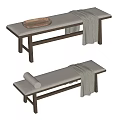 Modern Bed End Stool Sofa Stool Casual Stool Casual Bench Bed End Stool Shoe Changing Stool Solid Wood Stool Fabric Stool 3d model