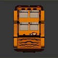 Orange Tiger Stripe Kids Toy Car With Beige Seats And Roof Lights