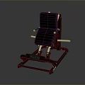 Black Leg Press Fitness Machine With Metal Frame And Green Accents