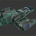 Futuristic Sci Fi Spaceship With Detailed Mechanical Structure And Blue Accents