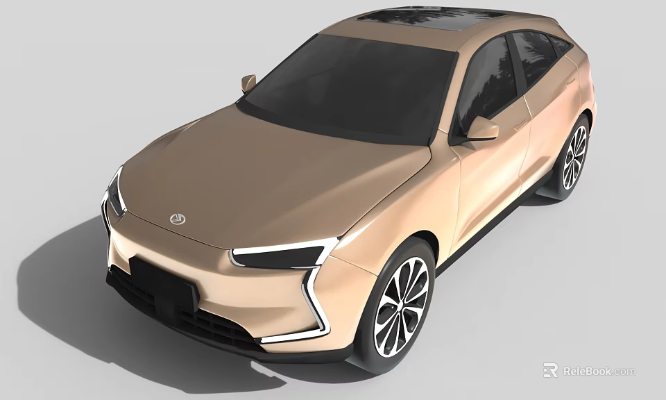 Sleek Modern Crossover Car With LED Headlights Golden Exterior And Multi Spoke Wheels 3d model 