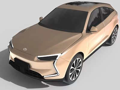 Sleek Modern Crossover Car With LED Headlights Golden Exterior And Multi Spoke Wheels 3d model