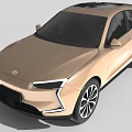 Sleek Modern Crossover Car With LED Headlights Golden Exterior And Multi Spoke Wheels