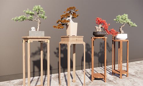 New Chinese-style Flower Rack 3d model