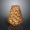 Modern Golden Hollow Out Design Vase With Elegant Decorative Pattern