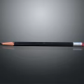 Premium Black Writing Pencil with Red Eraser Tip for School and Office Use