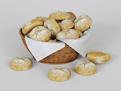 Bread Combination Bread Display 3d model