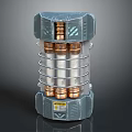 Durable Industrial Component With Gray Metal Casing Silver Rings Copper Elements And Warning Label