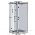 Modern Transparent Glass Shower Cabin With Control Panel And Shower Head
