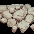 modern stone pile stone block 3d model