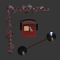 Red Public Chair With Popcorn Bucket White Roll And Red Curtain Stanchion Rope