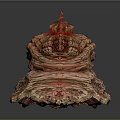 Unique Handcrafted Wood And Stone Decorative Artwork Featuring Intricate Red Brown Textured Details
