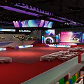 Gorgeous Themed Stage Design With Red Carpet For WDSF Asian Dancesport Festival In Spacious Stadium