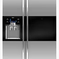Modern Stainless Steel Refrigerator With Digital Display Ice Maker And Water Dispenser