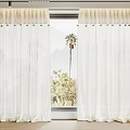 Modern Curtain Window Screen Pleated Curtain 3d model
