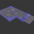 Industrial Damaged Platform Structure With Cracked Brick Flooring Metal Frames And Debris